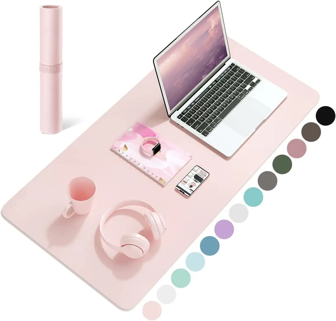 Pc Gaming Pink - Bureauonderlegger, waterdichte PVC-muismat, leren beschermhoes voor