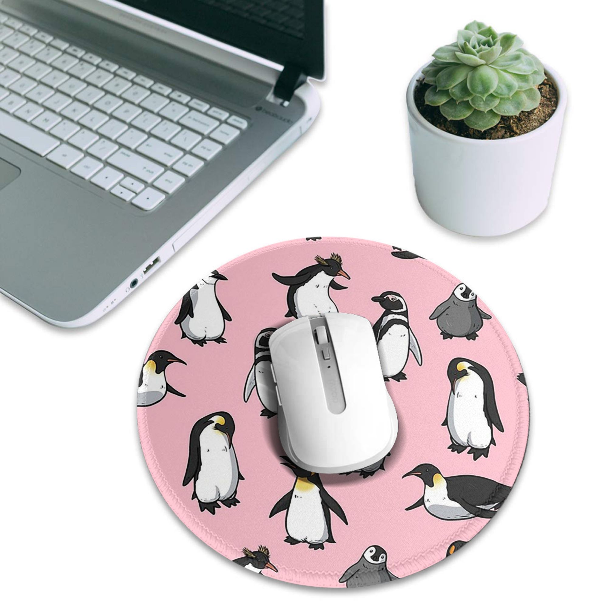 Pc Gaming Pink - Schattige pinguïn (roze variant) muismat, computertoetsenbord,