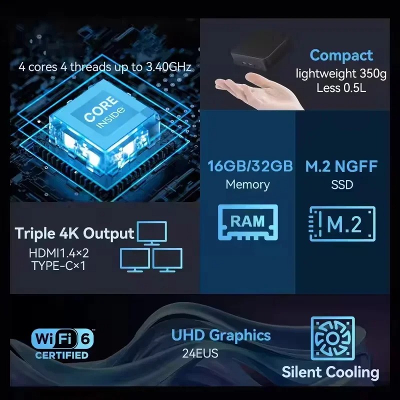 Intel Core i3 6100 MINI PC Hot - Pc Gaming Intel recensie en prijs